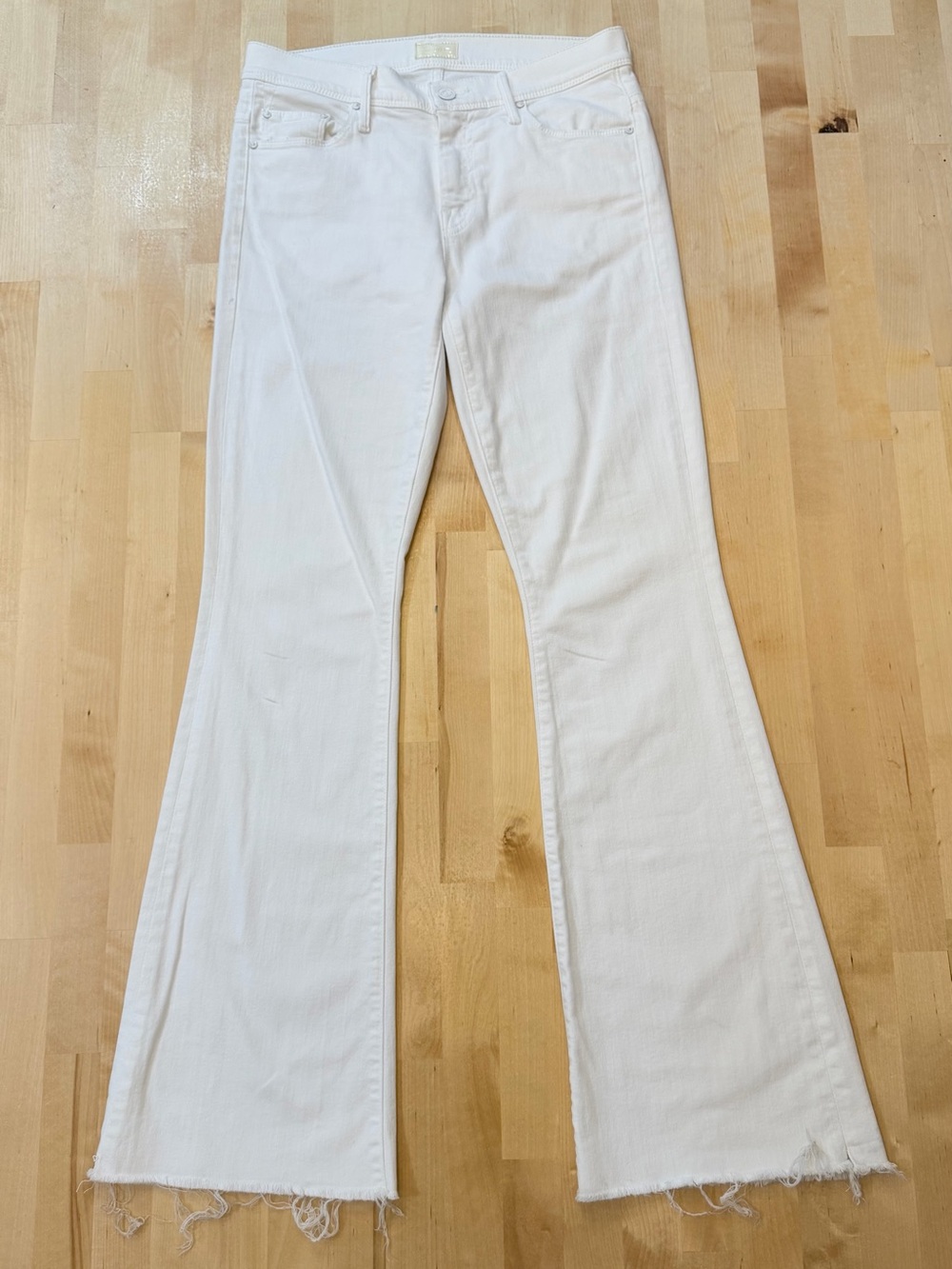 MOTHER The Cruiser Stayin’ Alive White Wide Flare Jeans